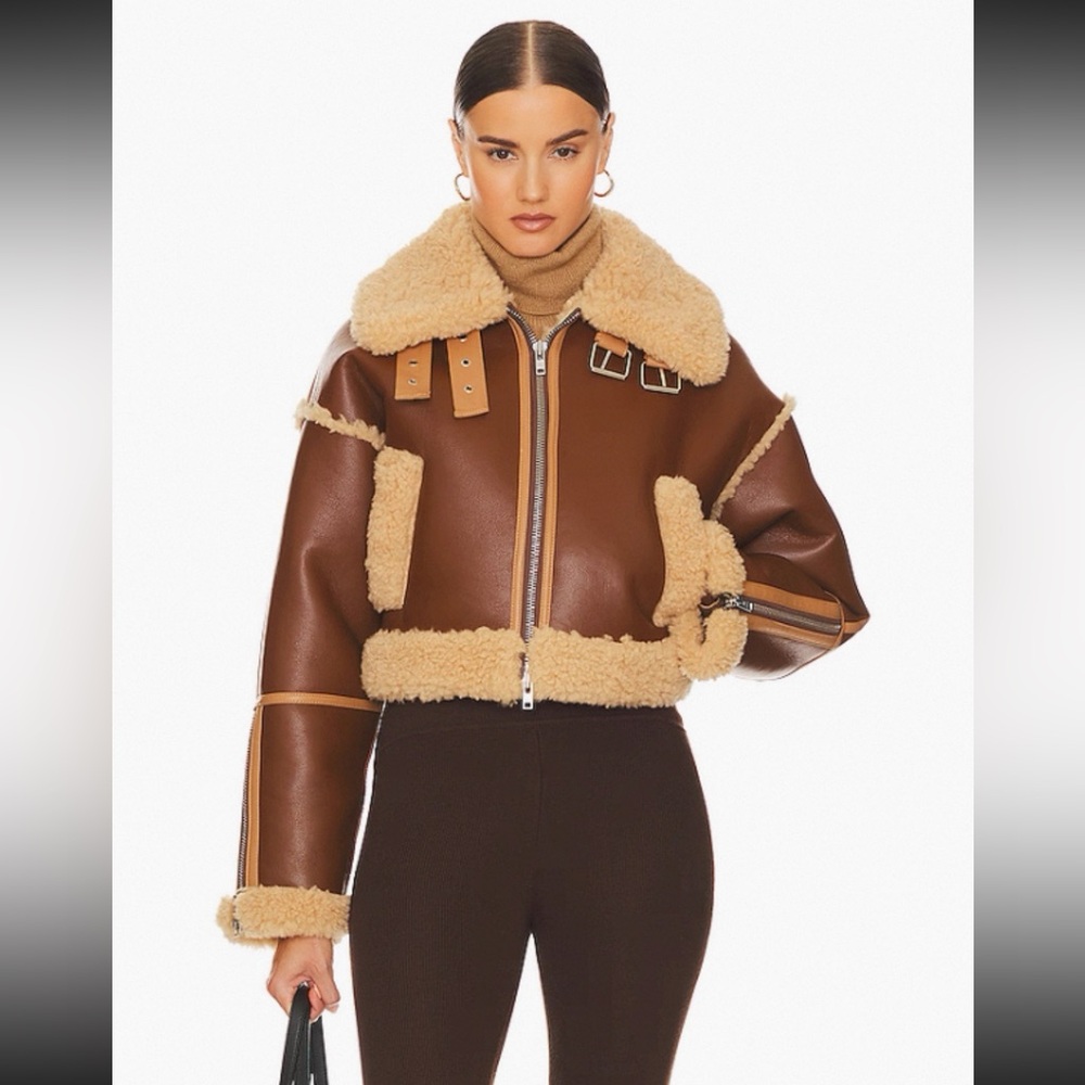 Helsa Brown Shearling Jacket